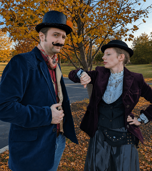 Us in time traveler Halloween costumes