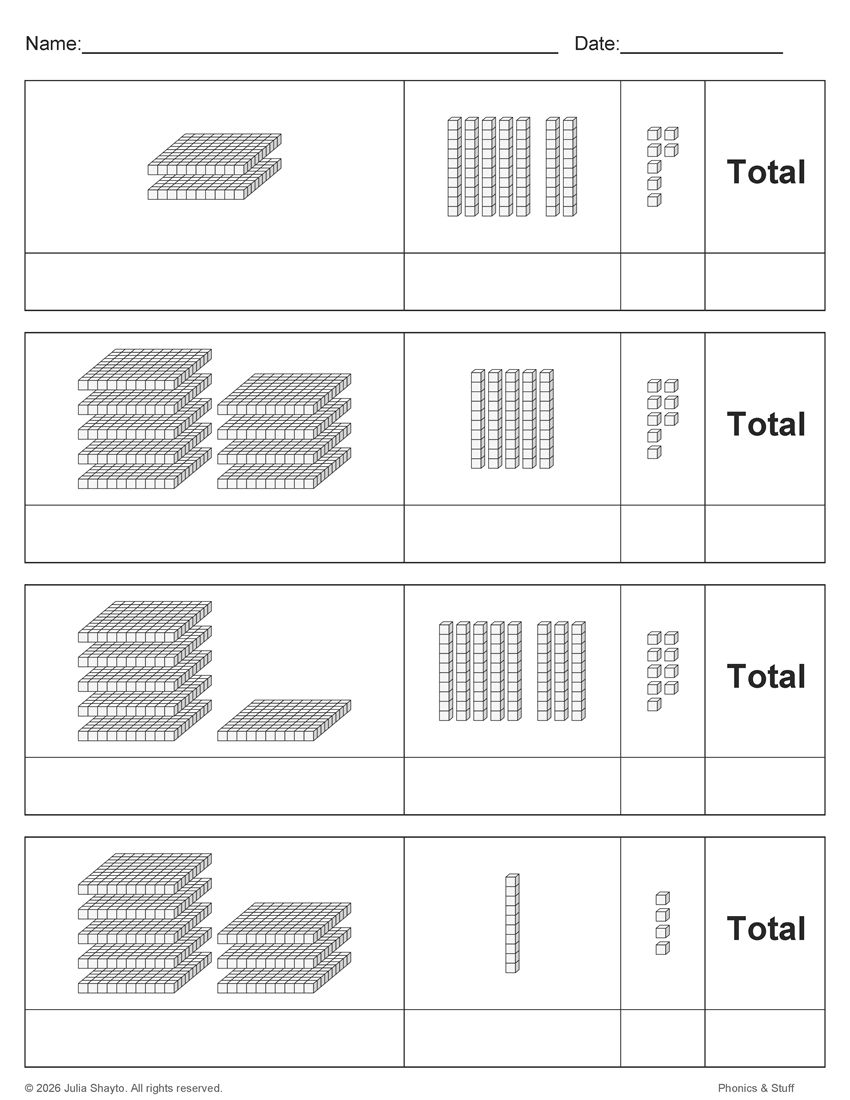 Base Ten Block Addition
