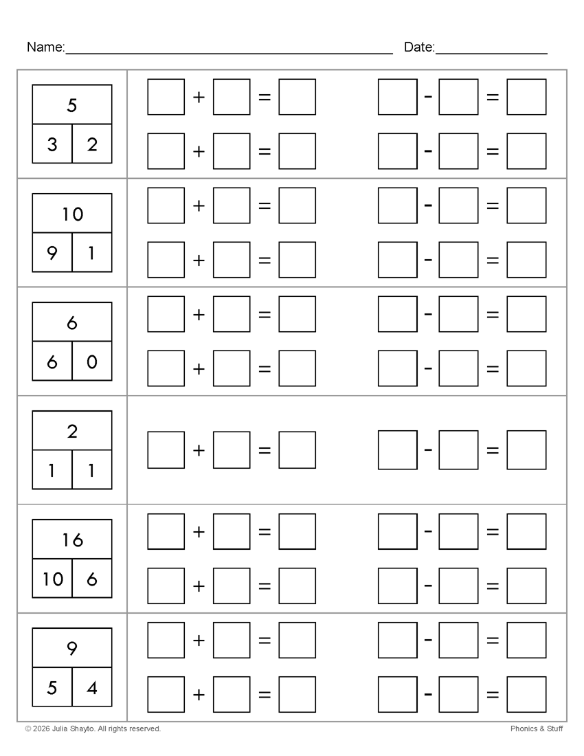 Fact Families - Addition/Subtraction