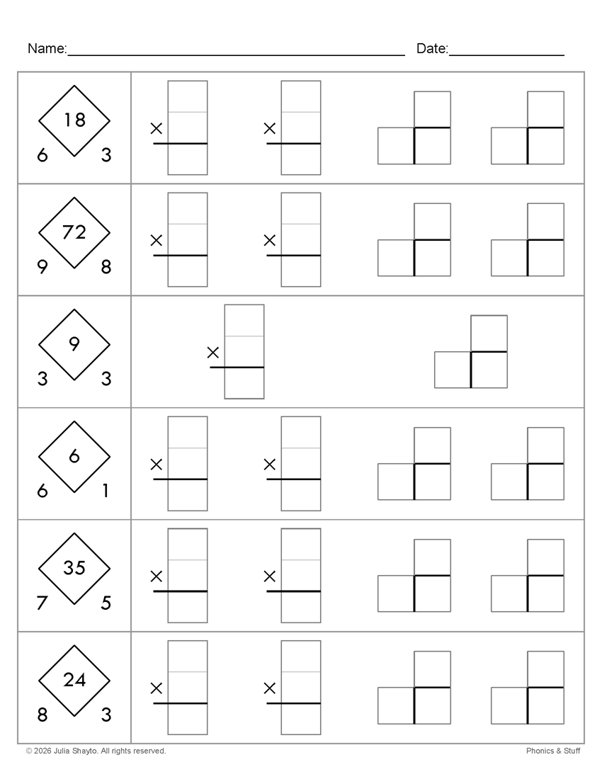 Fact Families - Multiplication/Division