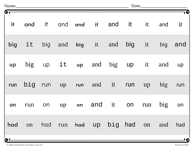 Word Incremental Rehearsal